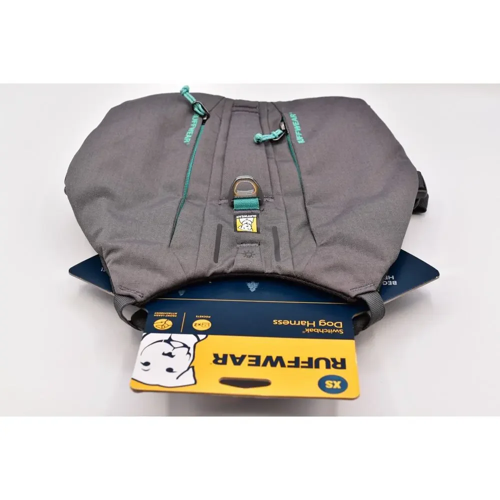 Ruffwear Switchback Dog Back Pack Harness Pockets Reflective Granite Gray XS NWT